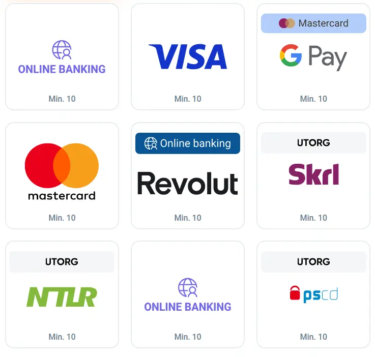 Withdrawal methods Withdrawal methods